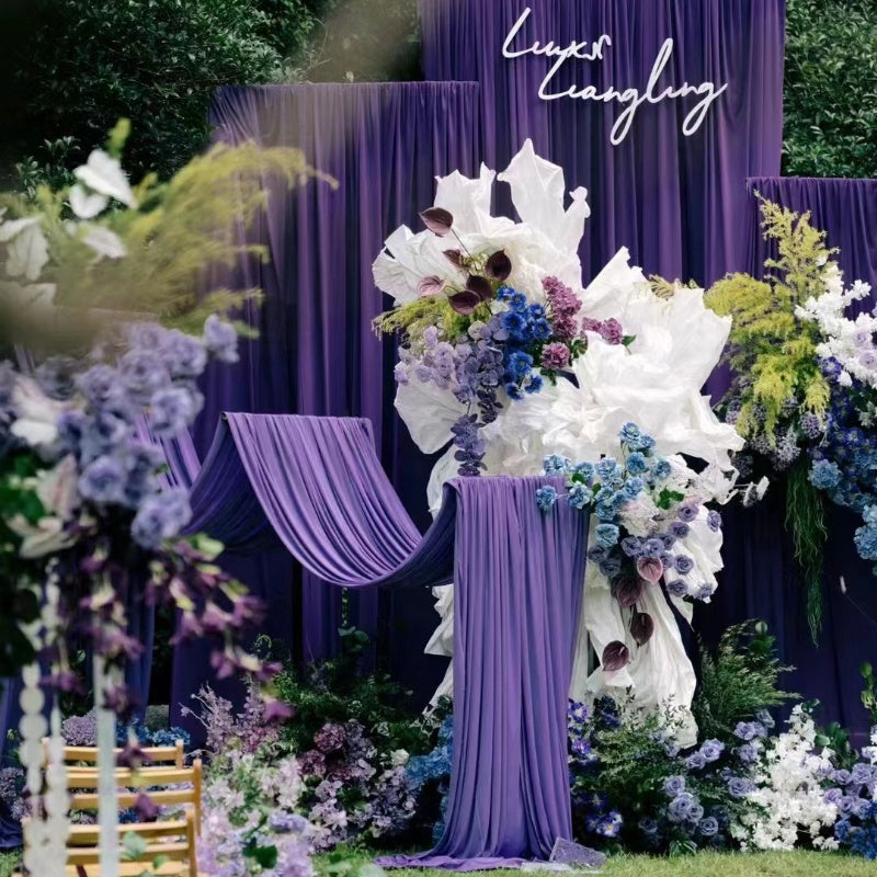 4-Way Stretch Spandex Backdrop Drape Curtain Purple