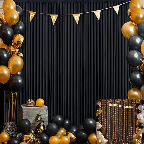 4-Way Stretch Spandex Backdrop Drape Curtain Black