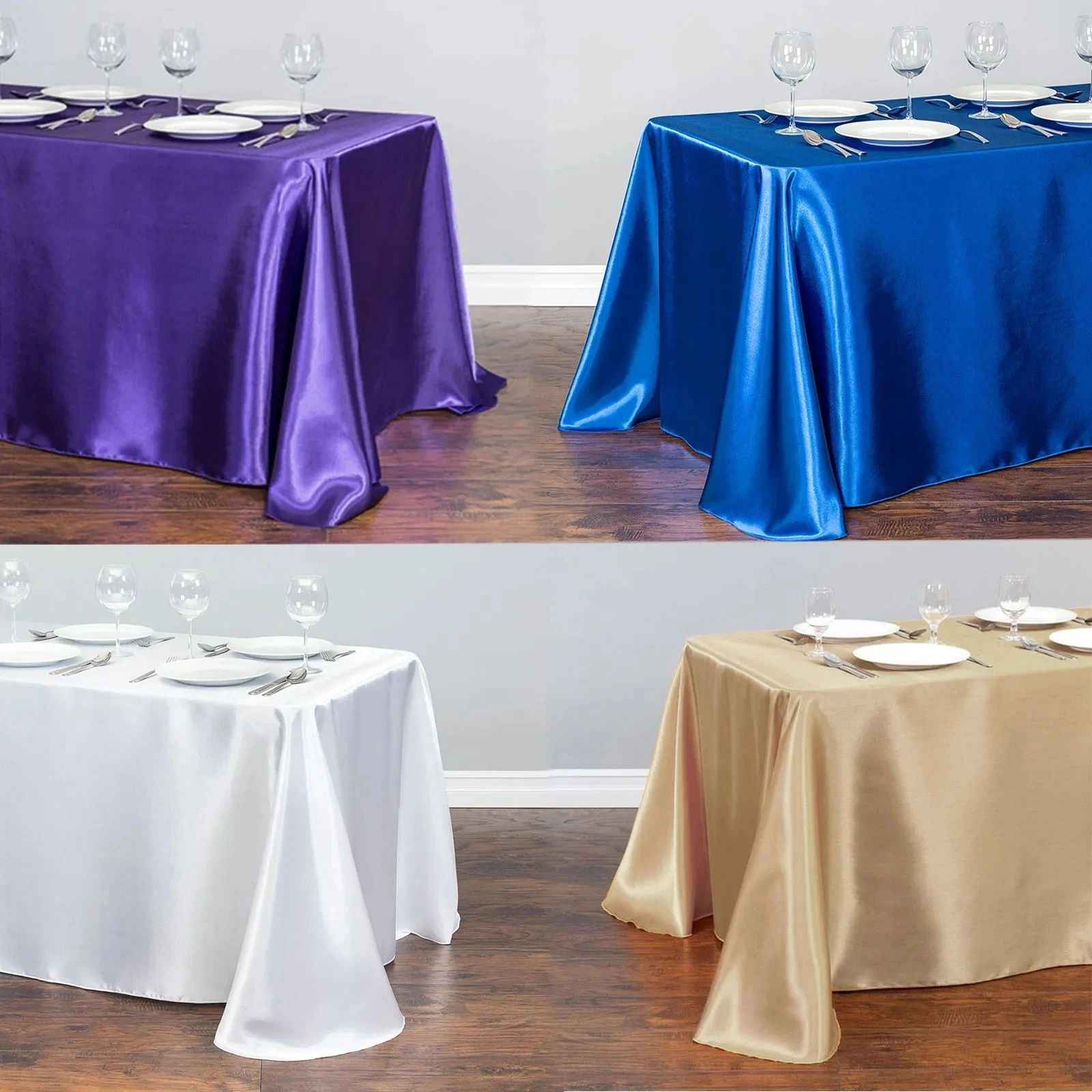 Satin Rectangular 90"x156" Tablecloth Yellow