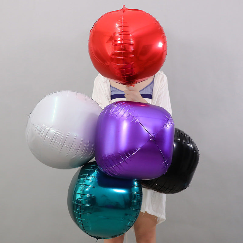 2 Pc Silver 4D Sphere Mylar Foil Helium or Air Balloons 22"