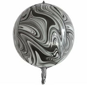 Marble Agate Balloons 3Pcs 22 Inch 4D Foil Balloon Black