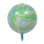 Marble Agate Balloons 3Pcs 22 Inch 4D Foil Balloon Gold Green