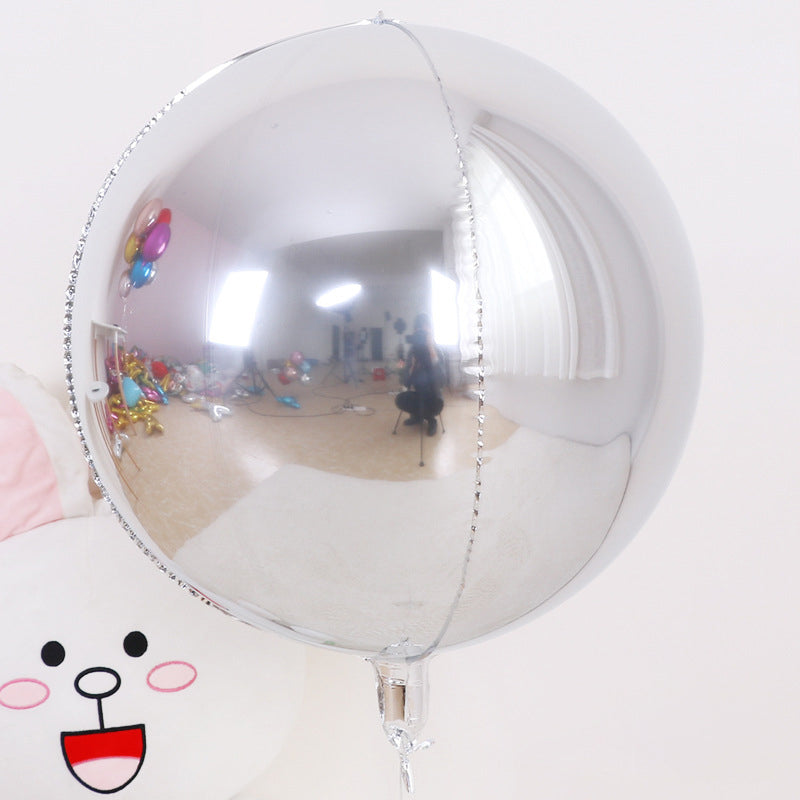 2 Pcs Large 4D balloon 22" Foil Mylar Sphere Balloon Silver