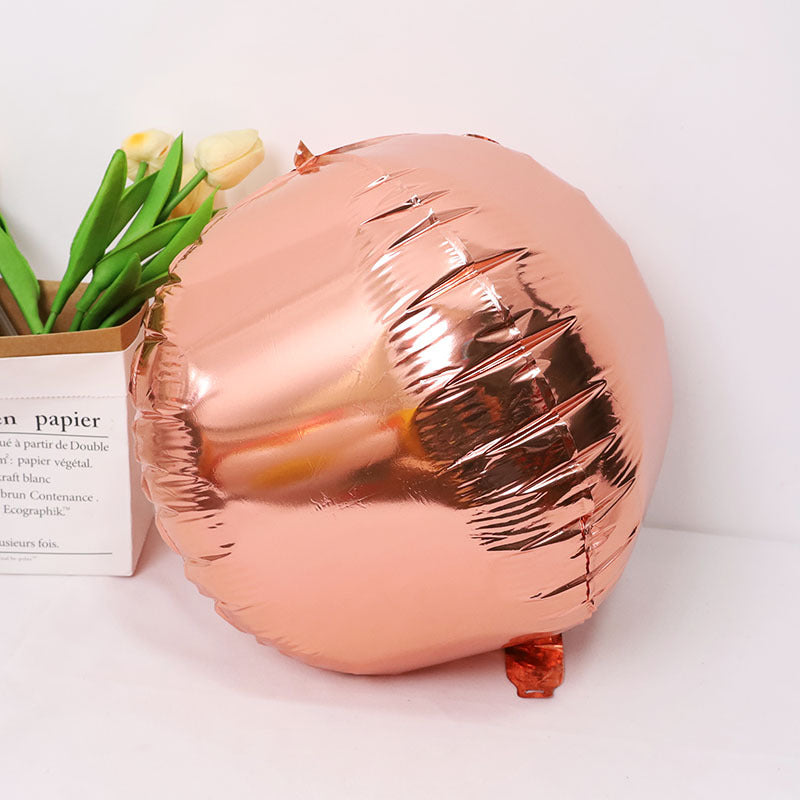 2 Pcs Large 4D balloon 18" Foil Mylar Sphere Balloon Rose Gold