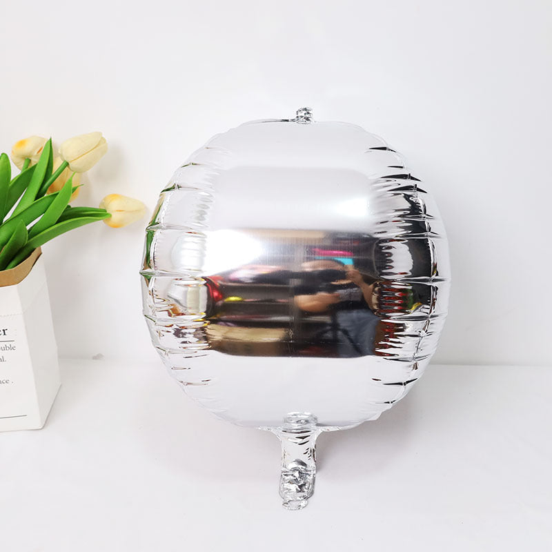 2 Pcs Large 4D balloon 18" Foil Mylar Sphere Balloon Silver