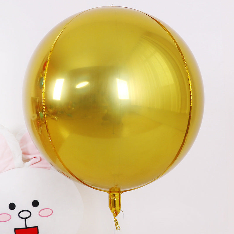 2 Pcs Large 4D balloon 22" Foil Mylar Sphere Balloon Gold