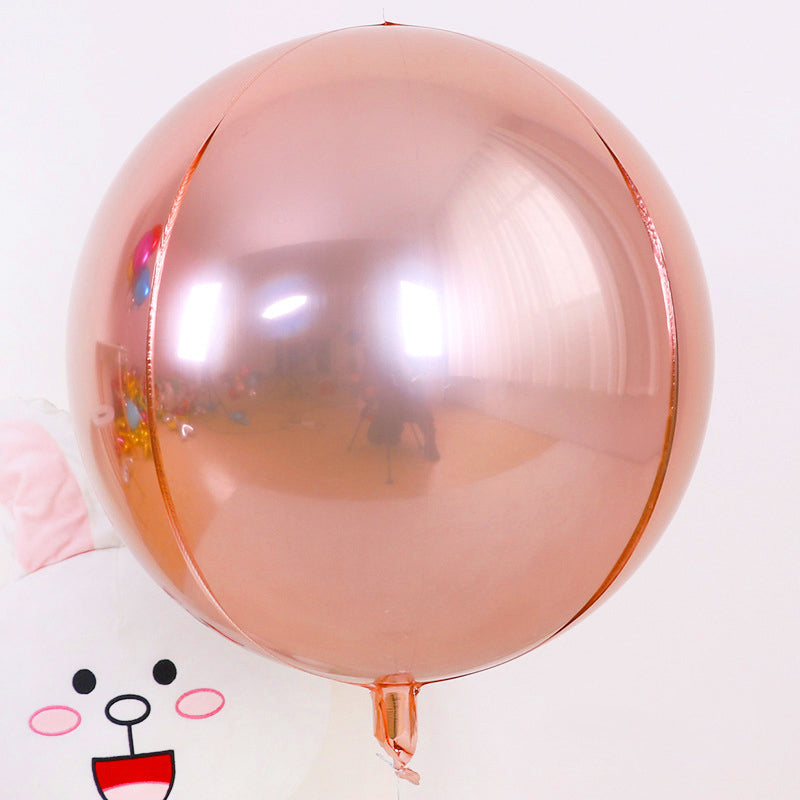 2 Pcs Large 4D balloon 22" Foil Mylar Sphere Balloon Rose Gold