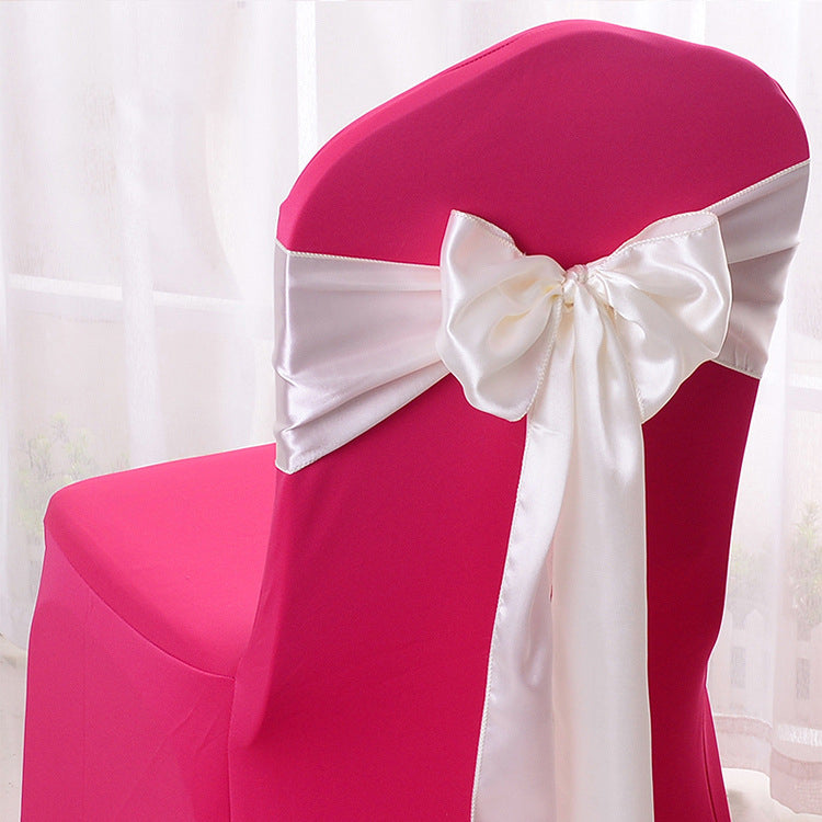 5 Pc Satin Chair Cover Sashes Bows  6.8" x 110" Avocado