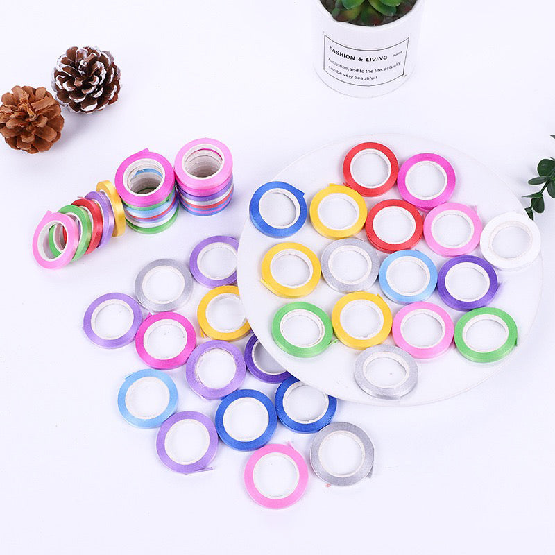 50 Rolls Curling Ribbon 1/5" Wide x 5.5 Yards Balloon String Curly Shiny Metallic Roll Assorted Colors for Art Craft Gift Wrapping Florist Wedding Festival Decor