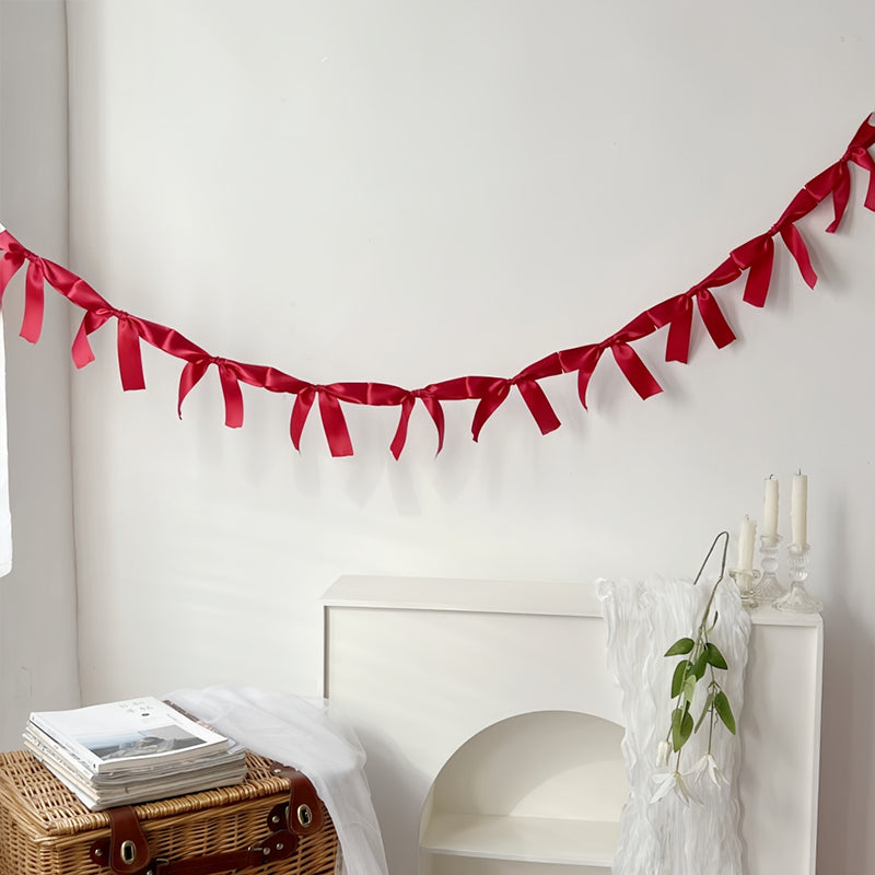 Bow Garland Decorations Bow Garland Banner Red