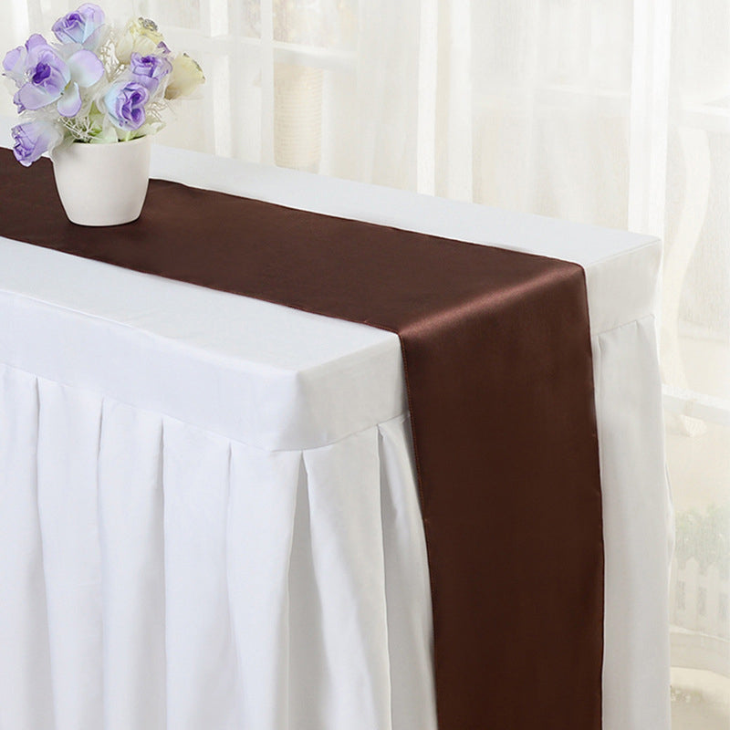 Satin 110"x12" Table Runner Dark Brown