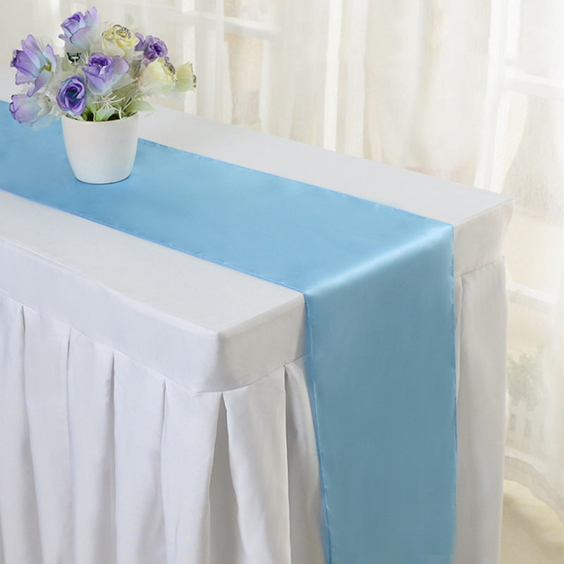 Satin 110"x12" Table Runner Sky Blue