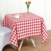 Buffalo Plaid Polyester Square Tablecloth White/Red