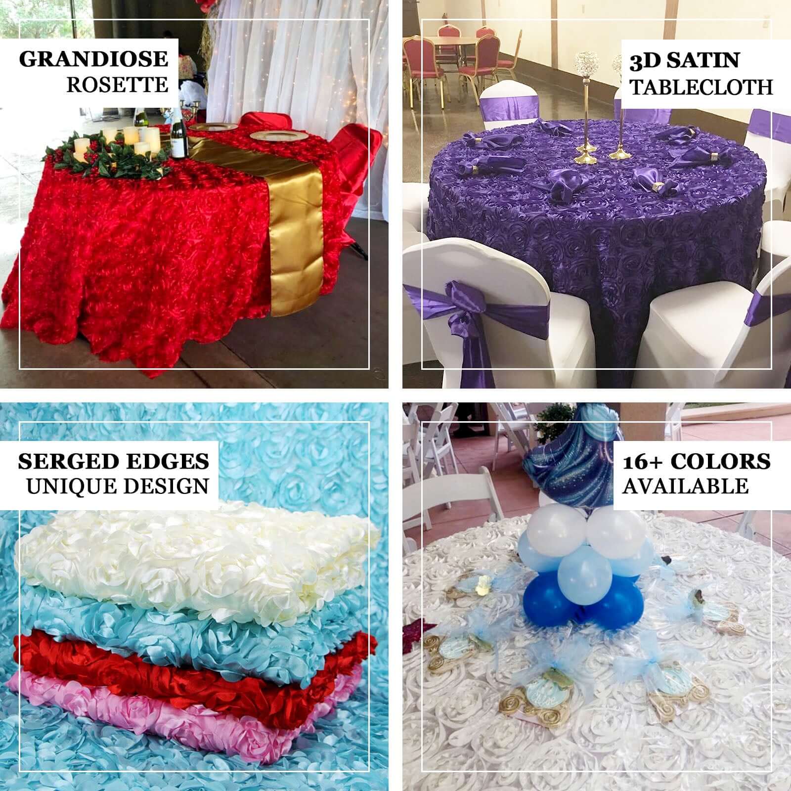 Satin Round Tablecloth 120" Deep Red