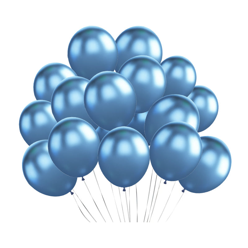 5" Latex Balloons 100 Pcs Chrome Blue
