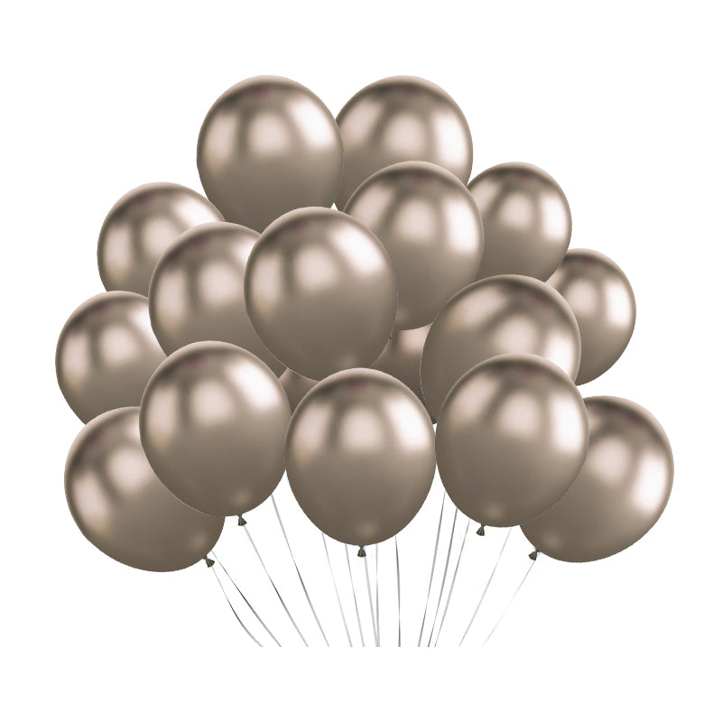 5" Latex Balloons 100 Pcs Chrome Champagne Gold