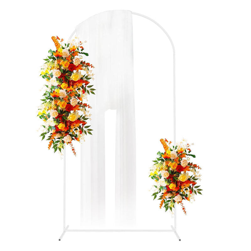 Gold Metal Wedding Arch Chiara Backdrop Stand Floral Display Frame With Round Top 7.2ft