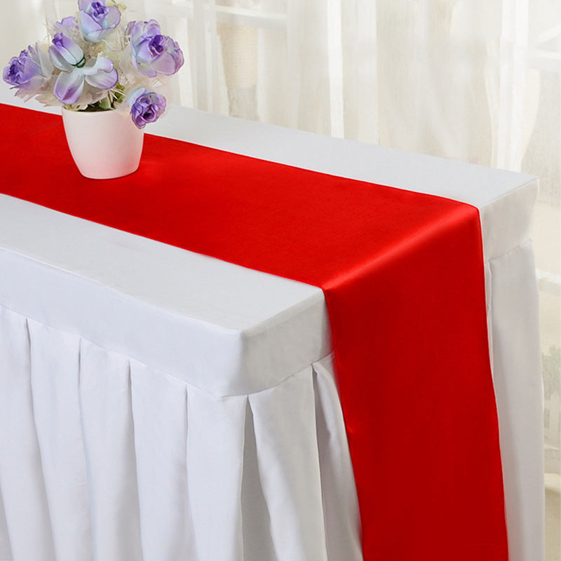 Satin 110"x12" Table Runner Red