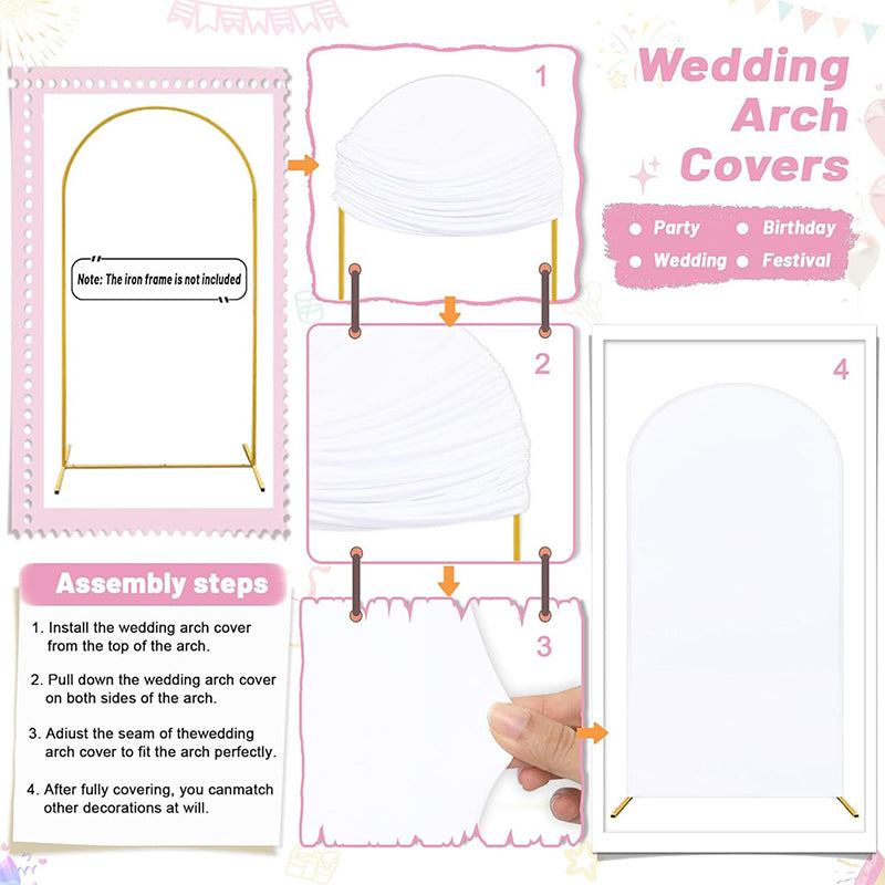 Lake Blue Polyester Wedding Arch Cover
