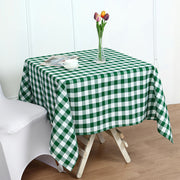 Buffalo Plaid Polyester Square Tablecloth White/Green