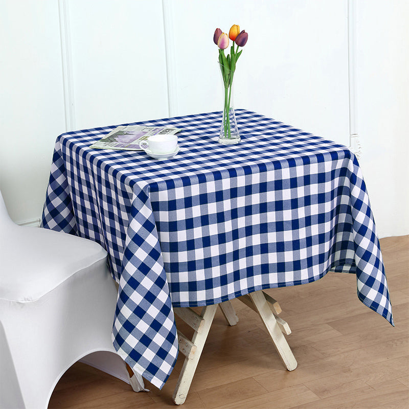 Buffalo Plaid Polyester Square Tablecloth White/Navy Blue