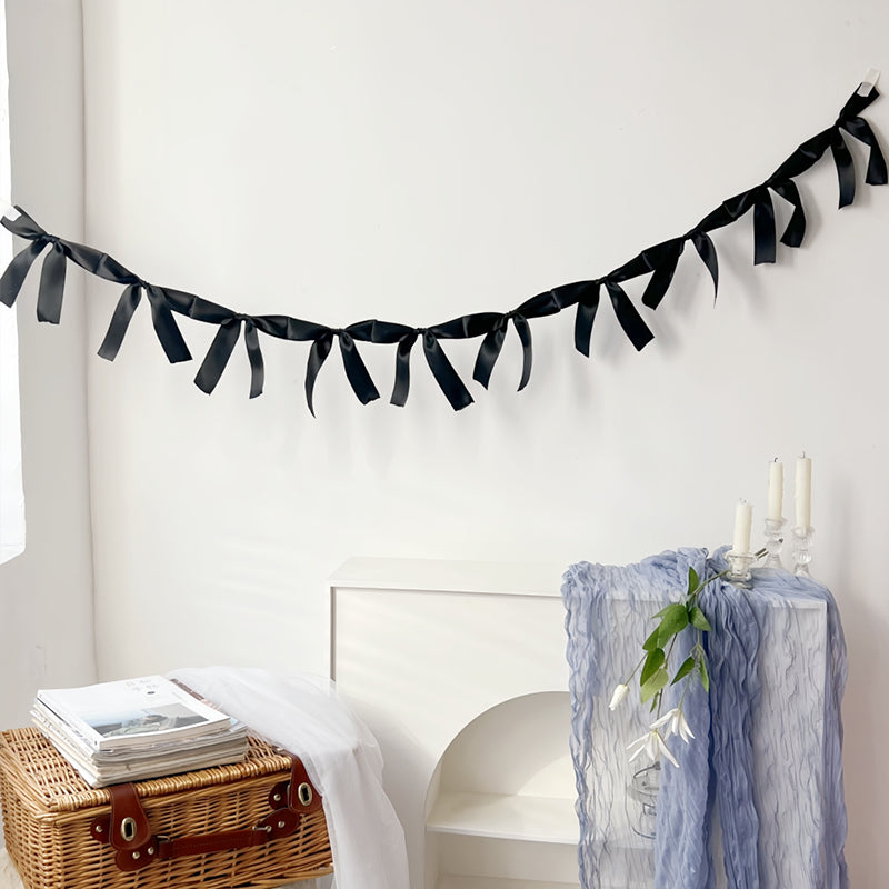 Bow Garland Decorations Bow Garland Banner Black