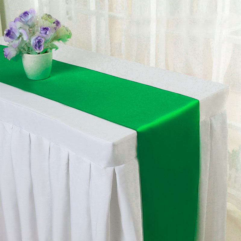 Satin 110"x12" Table Runner Emerald Green
