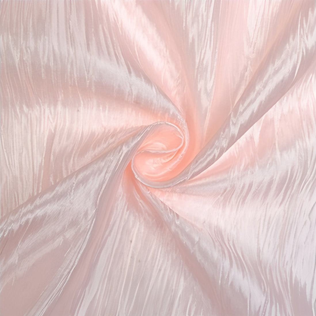 Round Crinkle Polyester Tablecloth Light Pink