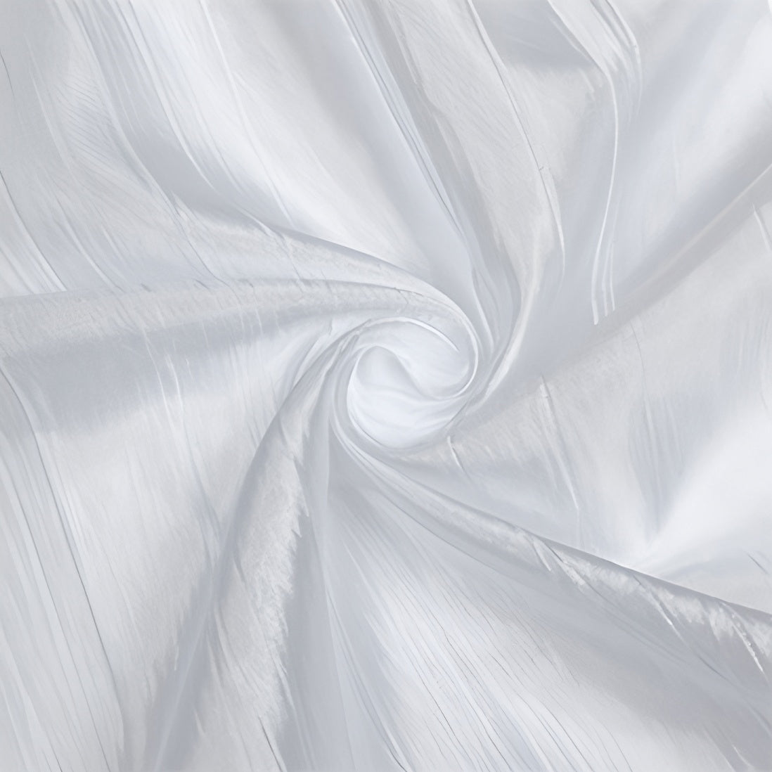 Round Crinkle Polyester Tablecloth White