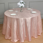 Round Crinkle Polyester Tablecloth Coral Pink