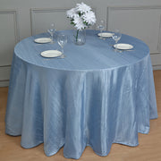 Round Crinkle Polyester Tablecloth Dusty Blue