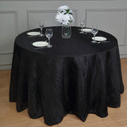 Round Crinkle Polyester Tablecloth Black