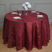 Round Crinkle Polyester Tablecloth Burgundy