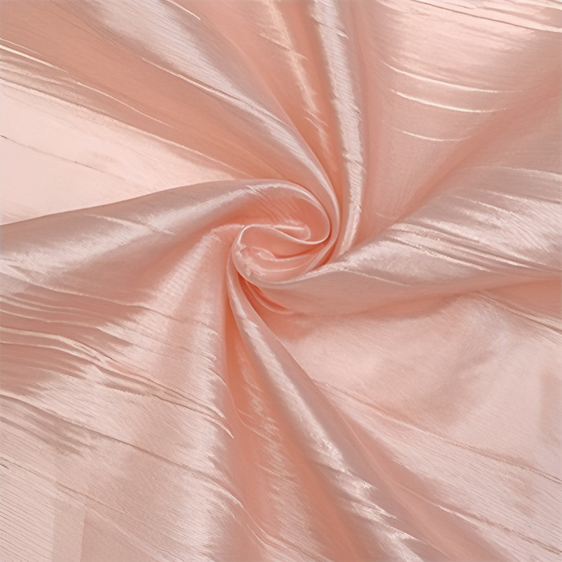 Round Crinkle Polyester Tablecloth Coral Pink