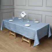 Rectangular Crinkle Polyester Tablecloth Dusty Blue