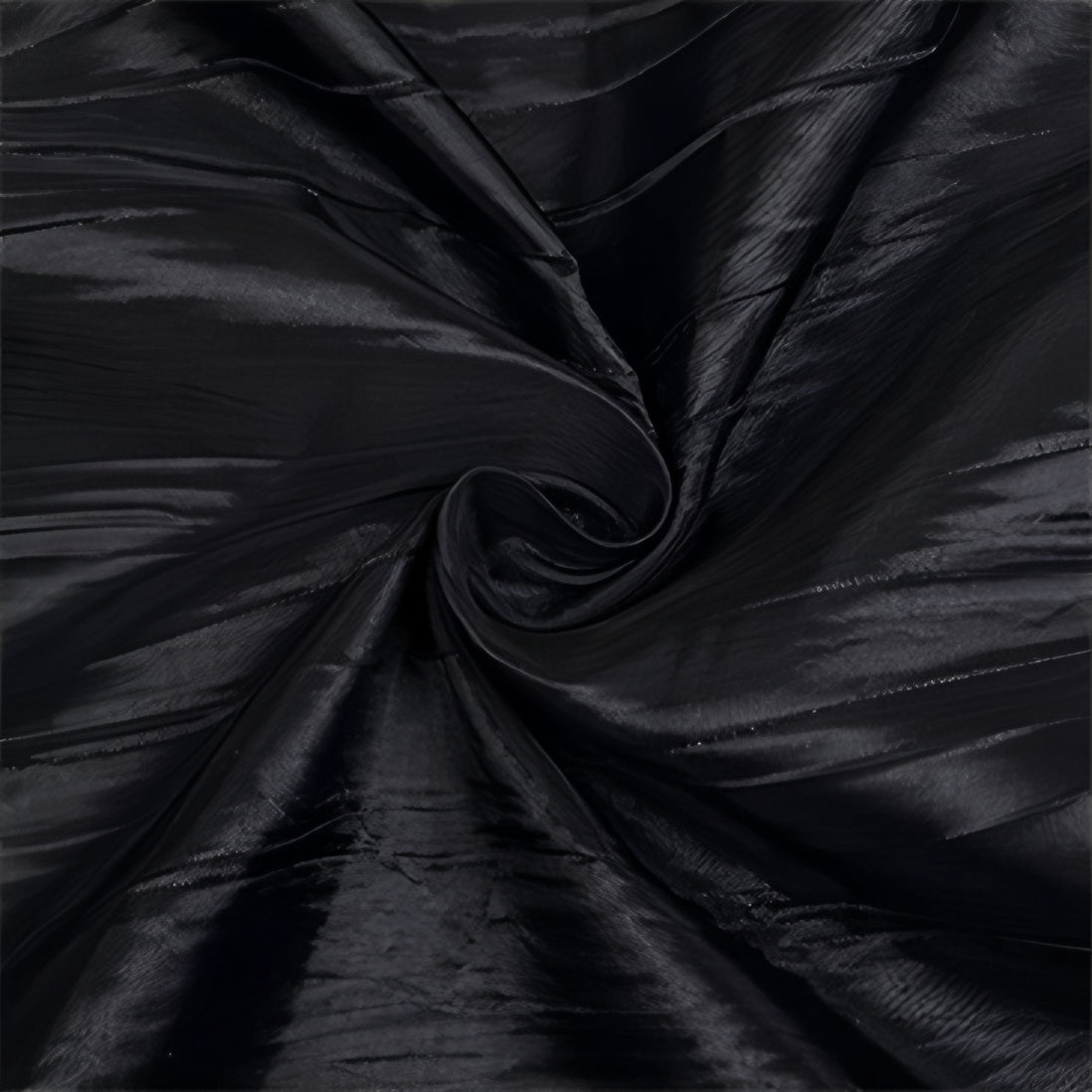 Round Crinkle Polyester Tablecloth Black