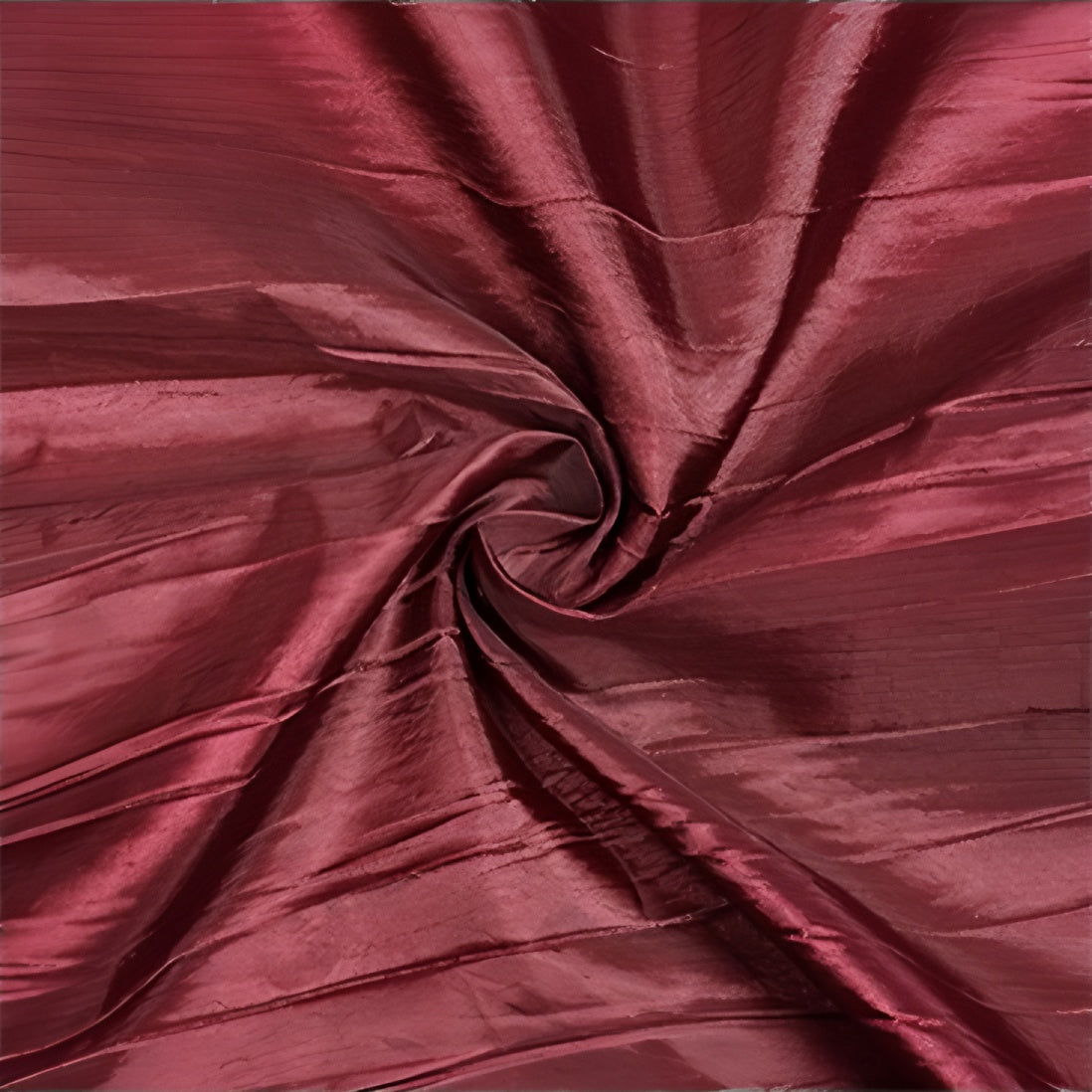 Round Crinkle Polyester Tablecloth Burgundy