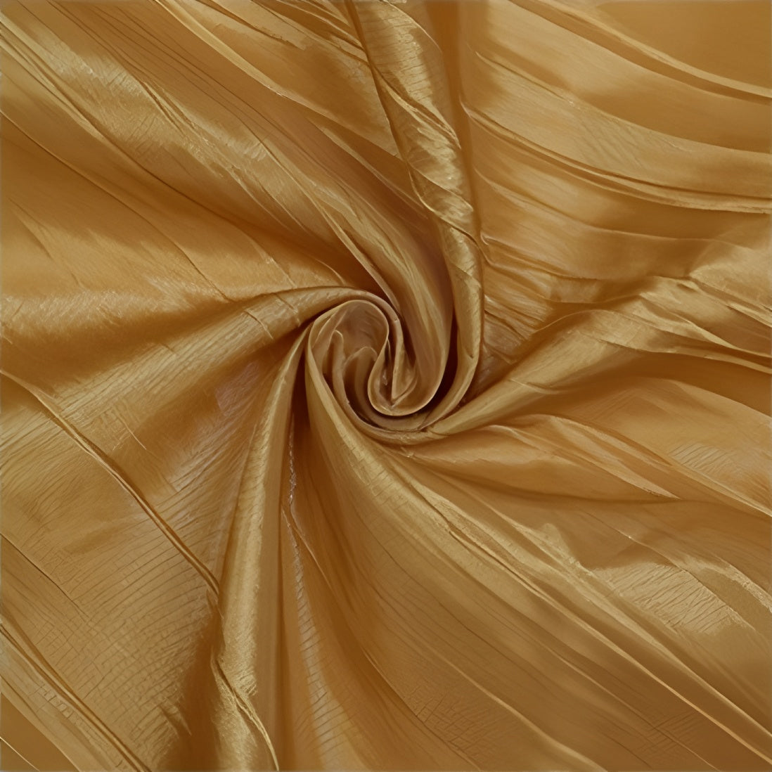 Round Crinkle Polyester Tablecloth Gold