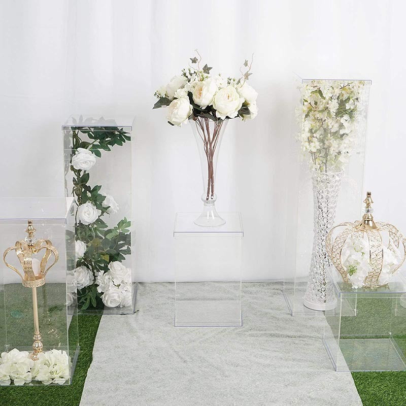 Clear Acrylic Pedestal Riser, Transparent Display Box 20"