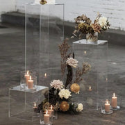 Clear Acrylic Pedestal Riser, Transparent Display Box 20"