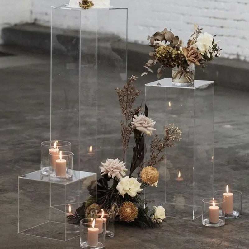 Clear Acrylic Pedestal Riser, Transparent Display Box 20"