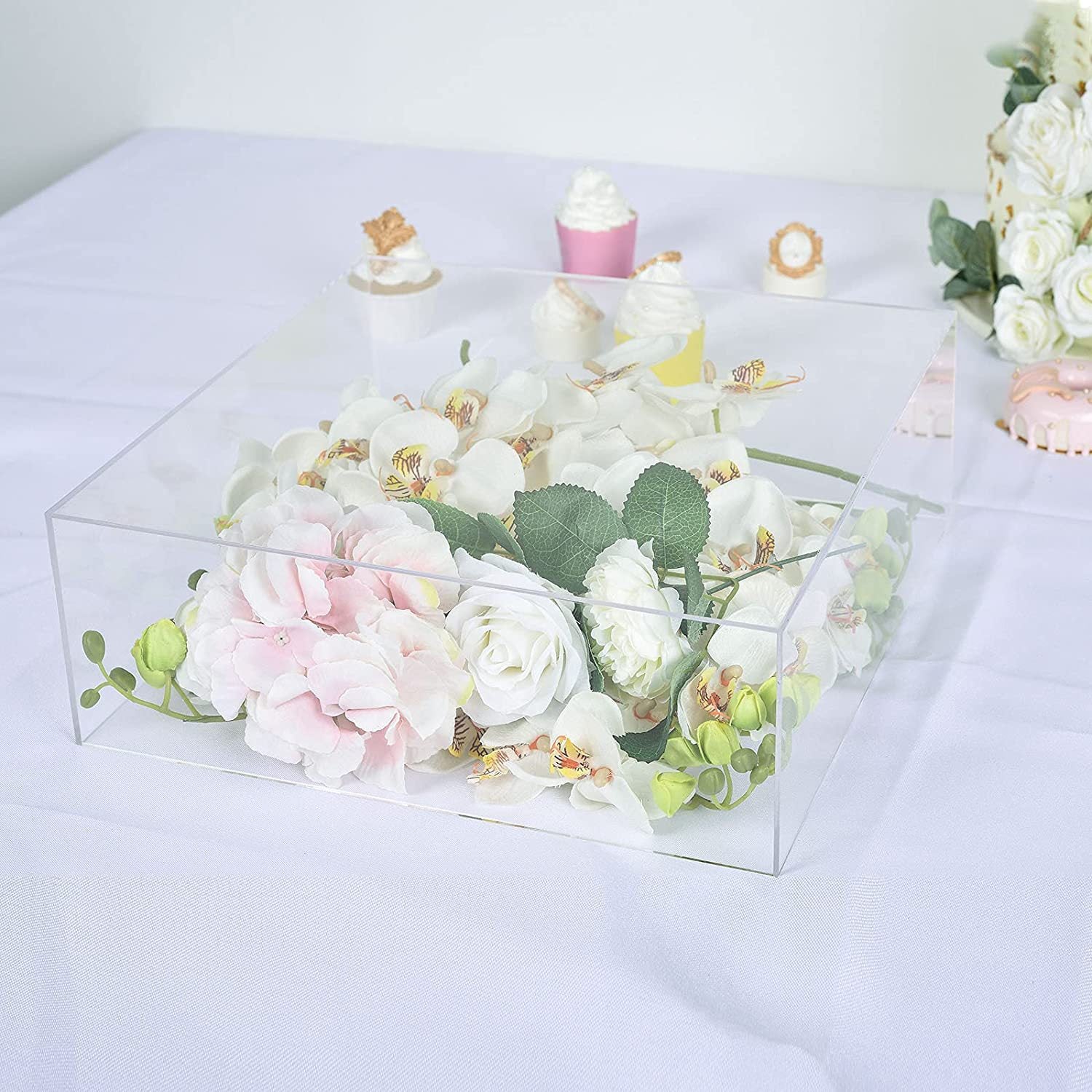 Acrylic Cake Box Stand Pedestal Riser Transparent Clear 14"x14"