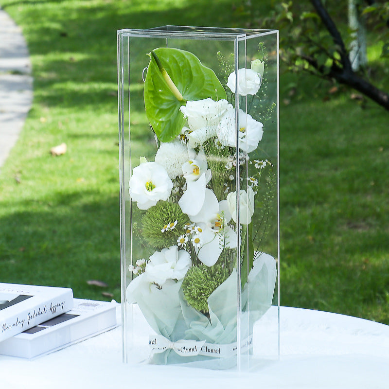 Clear Acrylic Pedestal Riser, Transparent Display Box 20"