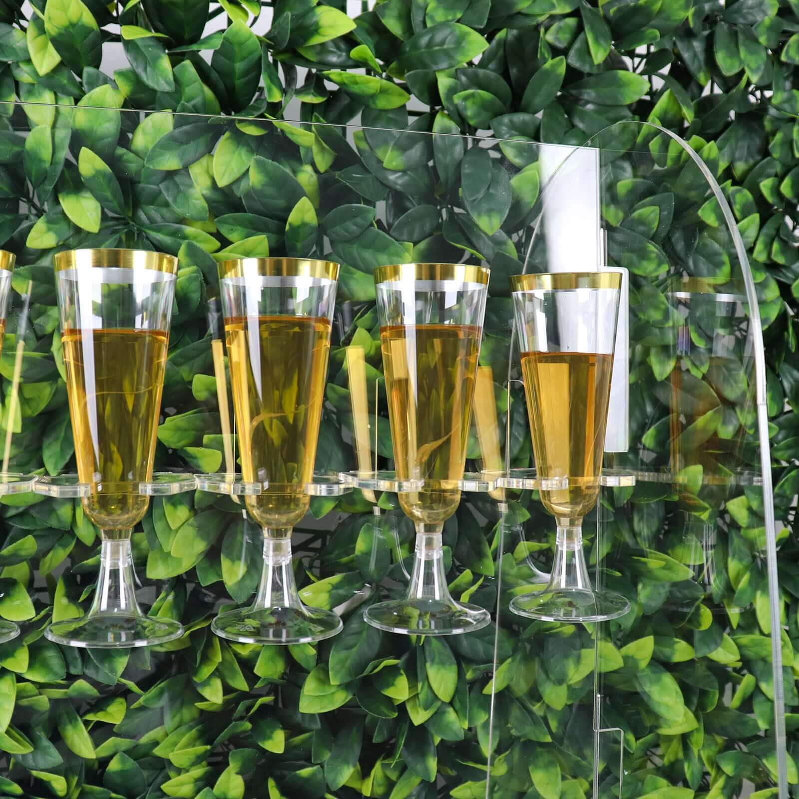 2-Tier Acrylic Champagne Glass Holder Display Stand Table Top 25" Clear with 18 Hooks