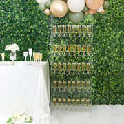 5-Tier Acrylic Champagne Wall Glass Holder 5ft Clear