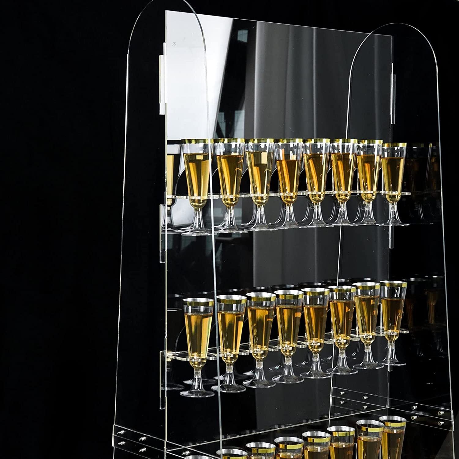 5-Tier Acrylic Champagne Wall Glass Holder 5ft Clear