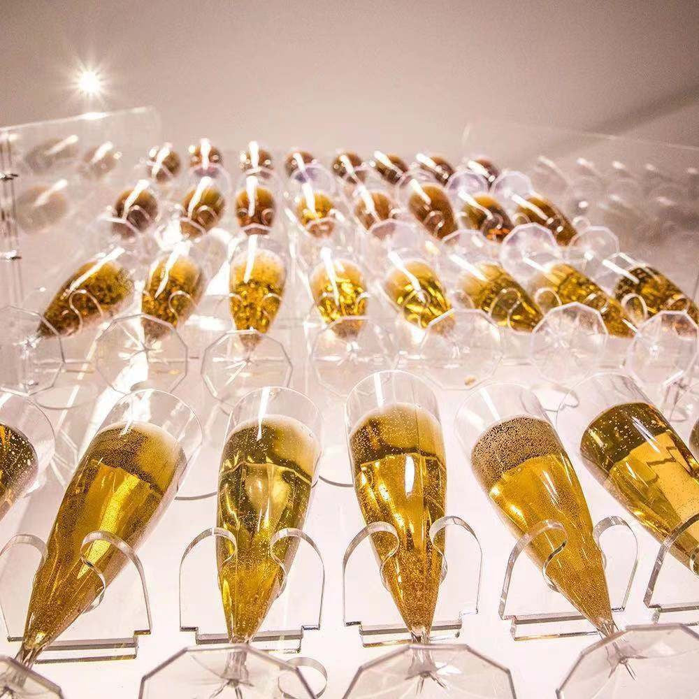 5-Tier Acrylic Champagne Wall Glass Holder 5ft Clear