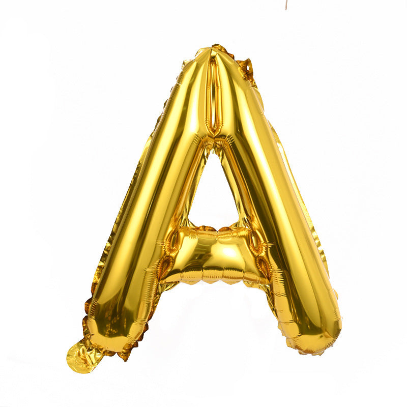 16" Gold Letter Balloons Alphabet Number Foil Mylar Balloons Letter "A"