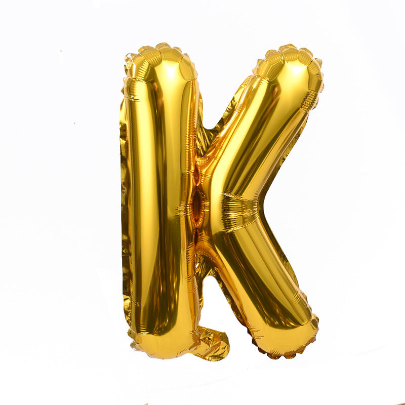 32" Gold Letter Balloons Alphabet Number Foil Mylar Balloons Letter "K"
