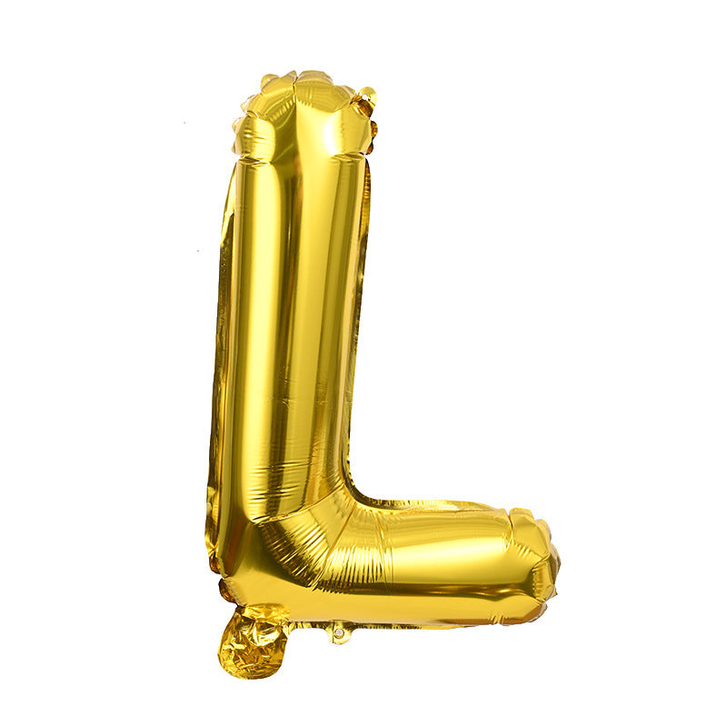 32" Gold Letter Balloons Alphabet Number Foil Mylar Balloons Letter "L"